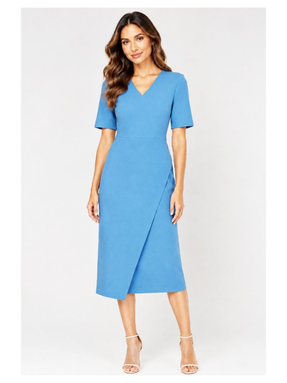 Boss by Hugo Boss Daissa Faux Wrap Midi Sheath Dress $495.00, NWT